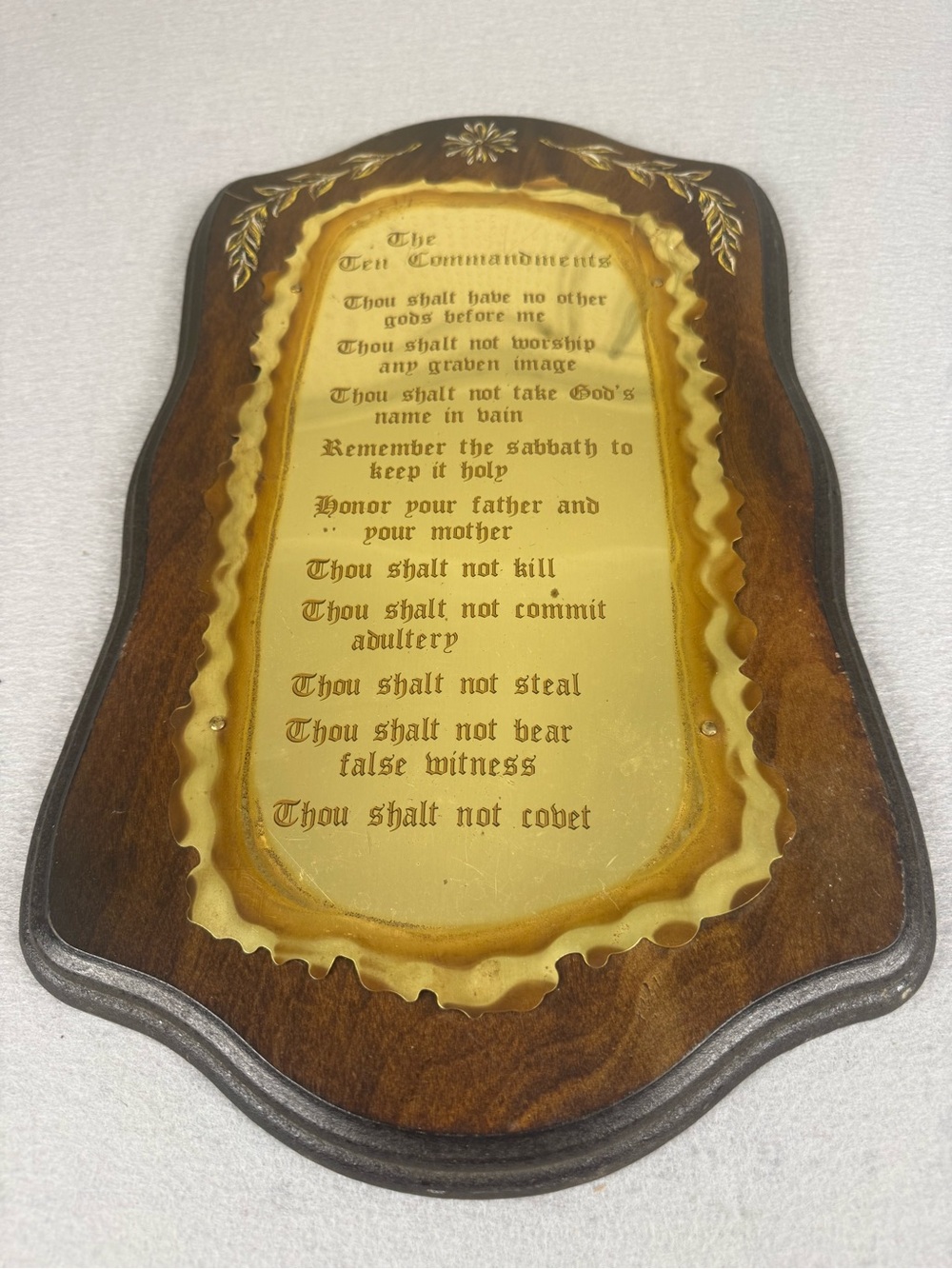 Ten Commandments Wooden Wall Plaque
